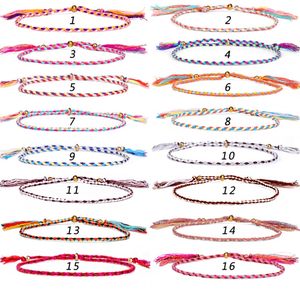 Bracelets de charme Bijoux à la main tissé tressé corde bracelet d'amitié avec carte plage bohème polyester fil tissage chaîne pour femmes hommes