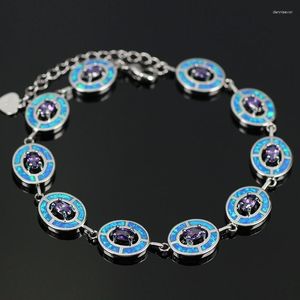 Bracelets porte-bonheur JLB-120 Top qualité bleu opale violet zircon cubique bijoux cadeau pour petite amie