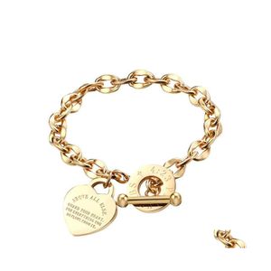 Bracelets de charme Love Heart en acier inoxydable O chaîne personnalisée Bible Prbs Bracelet pour femmes bijoux en or cadeau livraison directe Otoxc