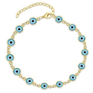 Bracelets de charme Lucky Evil Blue Eye Bracelet Gold Sier pour femmes Verre Turquie Réglable Hommes Bijoux Cadeaux Drop Livraison Dhdyi