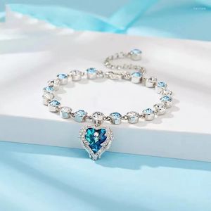 Bracelets de charme Luxury Angel Wing Love Heart For Women Autrichien Bracelet Autorist Bracelet Fashion Bijoux Saint-Valentin Cadeau