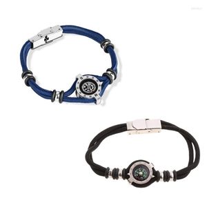 Bracelets porte-bonheur multifonctionnel boussole d'urgence Bracelet Paracord Bracelet extérieur cadeau d'anniversaire pour Camping randonnée pêche