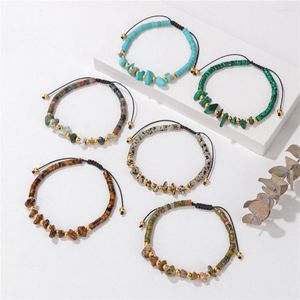 Bracelets de charme Crystal Natural Unakites Rondelle Beads Irregualr Chip Stone Stretch pour femmes hommes Girls Bijoux Cadeaux