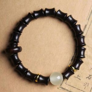 Pulseras de encanto Pulsera de cuentas de sándalo natural Strand Madera Bambú Tibetano para hombres Mujeres Meditación Budista Mala Joyería de oración