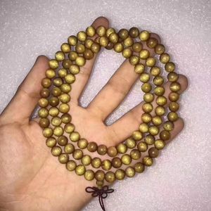 Bracelets de charme bracelet en bois à soie naturel 20 mm Bracelet de poche en bois d'agar S. Lee 108 Bouddha Meditation Perles de santal Bracelet 230814