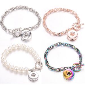 Braceletas Charm nuevas brazalete de acero inoxidable Button de bot￳n para mujeres Entrega de gota intercambiable de joyas para mujeres 2022 Smtje