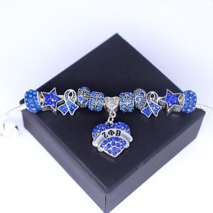 Bracelets de charme Nez Arrivée Lettres grecques Sororité Zeta Phi Beta Perle européenne ZPB Étiquette Signe Bijoux pour College UnionCharm