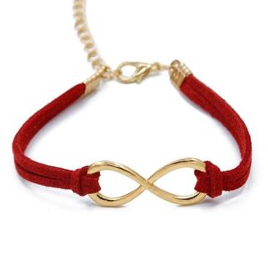 Pulseras con dijes Número 8 Símbolo Infinito Amor Pulsera de cuero hecha a mano Unisex