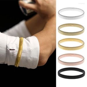 Bracelets porte-bonheur Portable Bracelet décontracté bras chauffe-chemise porte-manches métal anti-dérapant élastique extensible brassardCharme Inte22