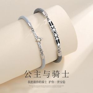 Bracelets de charme princesse et chevalier couple bracelet longue distance cadeaux fashion moonstone