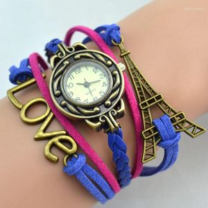 Bracelets à breloques vente au détail et en gros Love Faith Watch Bracelet en cuir Infinity Broze