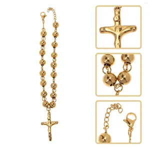 Bracelets de charme Chapelet Bracelet Perle Croix Jésus Charmes Empilable Chaîne De Poignet Bijoux Pour