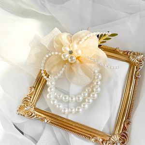 Bracelets de charme Bridesmaids Fleurs de poignet Bridal Prom Corsage Wedding Bracelet Aesthetics Bubbon Elegant Handmade Jewelry Accessoires