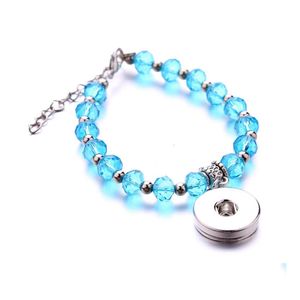 Charm Bracelets Snap Bracelet Jewelry Colorf Glass Beads 18Mm Ginger Snaps Botones Chunk Charms Wristband Drop Delivery Dhgr8