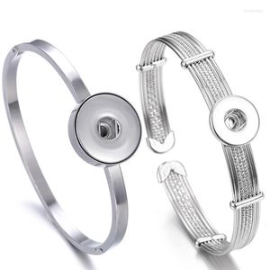 Charm Bracelets Snap Jewelry Button Bracelet Brazalete de acero inoxidable Fit 12mm 18mm Botones Intercambiables BraceletsCharm Inte22
