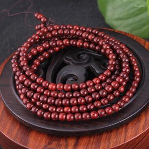 Bracelets de charme droit lobulaire bois de santal rouge 3-5mm 216 perles de bouddha chaîne à main le long du grain petit trou bracelet bijoux féminins