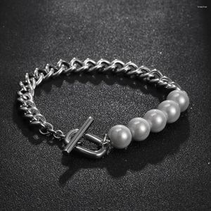 Bracelets de charme doux cool chaîne simple bracelet de perles pour hommes petit marché hip hop mode hommes titane acier en gros