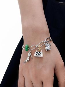 Charm Bracelets Timeless Wonder Zirconia Bag Heels Heart Charms para mujeres Diseñador de joyería Moda de moda Regalos coreanos Top Rare 4524Charm In