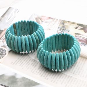 Bracelets porte-bonheur à la mode Turquoises perles Bracelet pour femmes pierre bracelet breloques bijoux ethniques corde élastique Boho bijoux B253