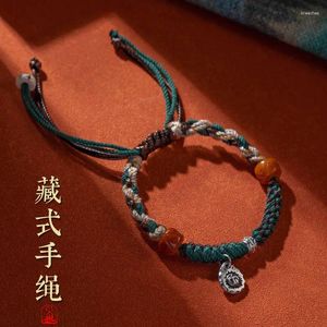 Pulseras de encanto UMQ Original Estilo tibetano Cuerda tejida a mano para hombres y mujeres Adorno Accesorios étnicos
