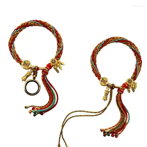 Pulseras de encanto Pulsera tibetana hecha a mano única Brazalete con cuerdas de mano de flecos colgantes al por mayor