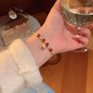 Bracelets de charme Bracelet de perles de sac chanceux pour femmes uniques style chinois rétro bijoux de mode haut de gamme sentiment polyvalent filles bracelet