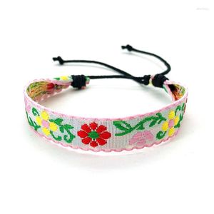 Bracelets de charme Bracelet tressé vintage pour fille Bijoux tibétains Motif ethnique Bijoux Boho Tissu Pulsera tissé