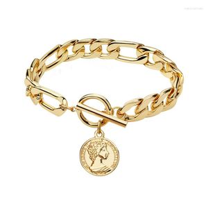 Bracelets Charm Vonmoos Pulsera de monedas para hombres Color de oro Fashion Fashion Luxury Estética Accesorios de joyería regalo