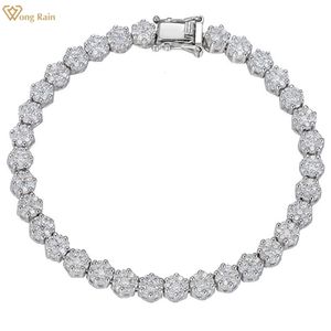 Bracelets de charme Wong Rain Fashion 100% 925 Sterling Silver Créé Bracelet de pierres précieuses pour les femmes Bracelet Fine Jewelry Gift Wholesale 230228
