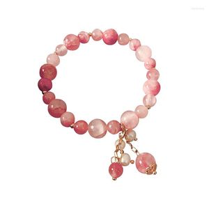 Pulseras de encanto ZG Productos de tendencia Diseño Sentido Pulsera de cristal para mujeres Fresa Buda Chica Mano Cadena Brazalete Joyería femenina