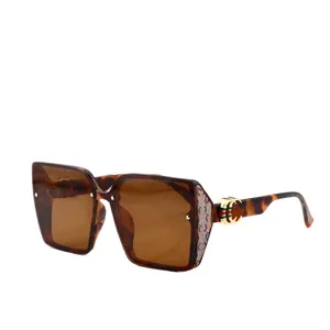 Lunettes de créateur de charme motif léopard lentilles de taille standard polarisantes lunettes de soleil de protection uv400 dégradé adumbral lunettes de cadre complet protéger les yeux hj078 C4