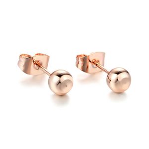 Charm Double Fair Simple Little Metal Ball Stud Pendientes para Mujeres Hombres Daily Classic Rose Gold Color Ear Jewelry Wholesale DFE445M G230307