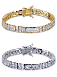 Charm Fashion Classic Tennis Bracelet Jewelry Design White AAA Cubic Zirconia Bracelet Chain 18K Gold Size 8 pulgada para hombres BR2252648