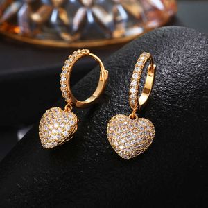 Charme Micro Pave Coeur Boucles D'oreilles pour Femmes Femme Rose Or Argenté Joker Doux Mignon Coréen Boucles D'oreilles Boucle D'oreille Brincon 2022 G230225