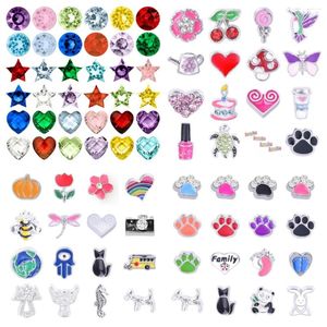 Charmes 10-45pcs / lot mode mini coeur fleur fruit animal flottant pour vivre mémoire médaillon ajustement verre relicario bijoux