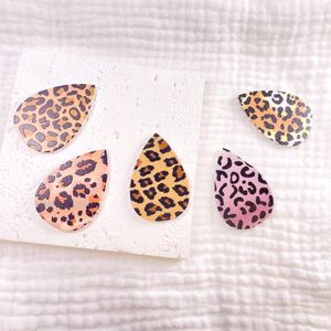 Dijes 10 piezas de gota de acrílico para pendientes de joyería con forma de leopardo. Pendientes Colgante DIY Bolsa Tarjeta Decoración