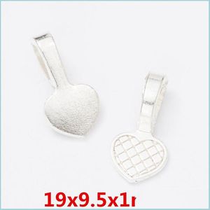 Charms 100 PCS Sier Heart Glue on Bail Charms Pending Bande
