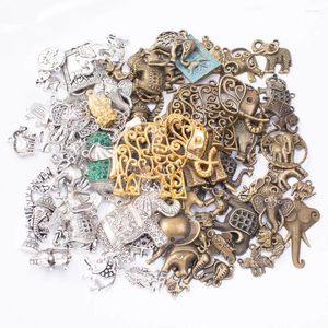 Dijes 100g Metal Animal Elefante Colgante Mixto Bronce Antiguo Pulsera Collar Joyería Hecha A Mano Producción Al Por Mayor