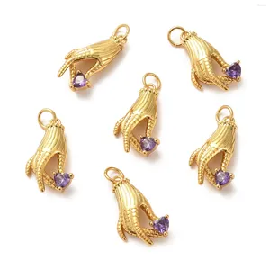Breloques 10 pièces en laiton à la main, Micro pavé lilas, pendentifs en zircone cubique pour la fabrication de bijoux, collier, boucle d'oreille, Bracelet, 20.5x11x5mm