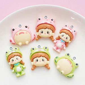 Charmes 10 pièces Kawaii grenouille fille résine pour la fabrication de bijoux accessoires bricolage à la main boucle d'oreille collier pendentifs décoration