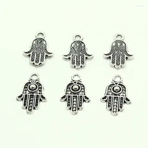 Charmes 10pcs pistolet tribal noir Fatima Handles d'oreille boucle alliage alliage bracelet à la main pendentifs accessants pour les bijoux