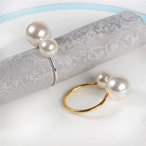 Charms-anillo para servilleta con personalidad creativa, botón tostado, hebilla occidental, perla, comida en forma de U, 1 ud.