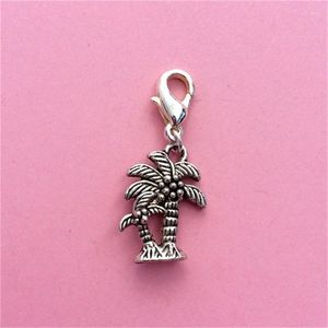 Charms 2X Tree Charm Antiqued Silver Color Palm Clip On Zipper Unique Summer Gift Idea Holiday Beach Accesorio