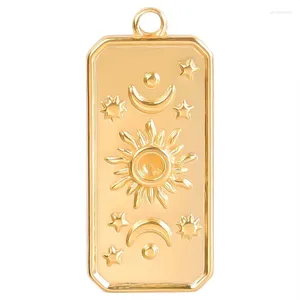 Charmes 5 pcs/Lot accessoires de charme en acier inoxydable pendentif étoile de lune soleil pour la fabrication de bijoux fournitures articles en gros bricolage boucle d'oreille