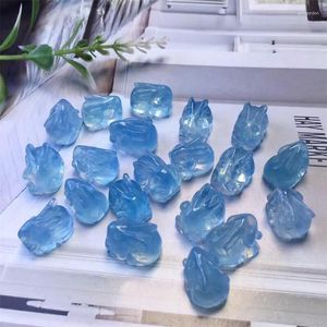 Dijes 5 uds aguamarina Natural colgante cristal pulido DIY exquisita chica joyería piedra curativa regalo 11MM