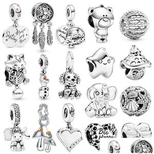 Charms 925 Sterling Sier Cute Star Cat Elephant Mushroom Pendant For Original Pandora Charm Bracelet Ladies Jewelry Drop Delivery Fi Dhic1