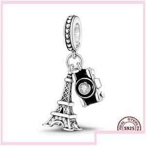 Charms 925 Sterling Sier Dangle Charm Femmes Perles de haute qualité Bijoux de haute qualité Castle Castle Iron Tower Building Lighthouse Bead Fit P Dheyc