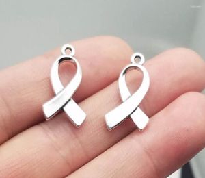 Encantos Chapado en plata antigua cinta conector de esperanza colgantes de concientización sobre el cáncer de mama para suministros de bricolaje accesorios para hacer joyas