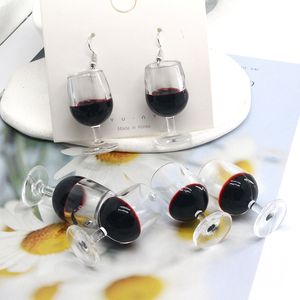 Dijes gran copa de vino tinto pendiente 3D artesanal botella de bebida en miniatura colgante para llavero collar Diy joyería hacer D174 Drop Delivery Smta4