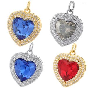 Charms Bohemia Luxury Heart Zircon For Jewelry Making Supplies Brincos Diy Neckalce Bracelet Copper Wholesale Bulk